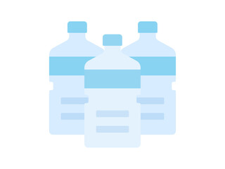 スーパーの、水ペットボトルのアイコンのイラスト