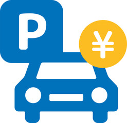 有料駐車場（パーキング）のアイコンのイラスト