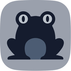 Obraz premium Flat Style Detailed Frog Amphibian Animal Rounded Square Icon Illustration