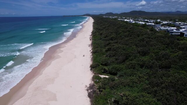Casuarina Beach, Beachside Community On The Tweed Coast In Northern New South Wales, Australia. Aerial Shot