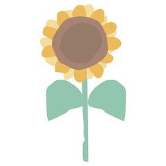 8月の園だよりに使いやすい シンプル手描き素材シリーズ｜ひまわり / Sunflower