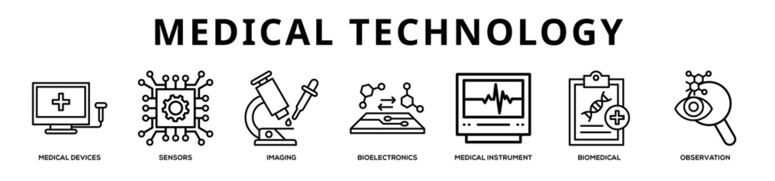 Medical Technology web banner icon illustration