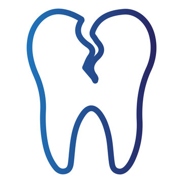 Conceptual illustration of dental anatomy, featuring a fractured tooth that symbolizes the complex bionic challenges in restorative dental health