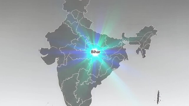 india map dotted outline animation