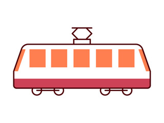 Tram icon. Modern transportation icon design. Simple filled and outline style. Vector icon.