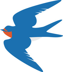 かわいいツバメのシンプルイラスト