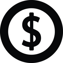 Obraz premium Dollar sign icon representing currency, finance, and economic value within a circular frame