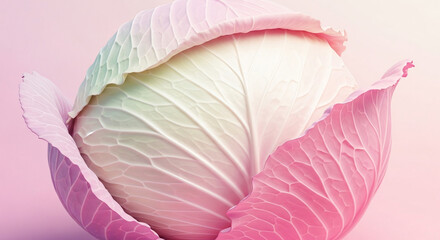 Obraz premium Cabbage in Minimal Abstract Gradient Style Background