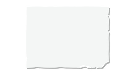 A single rectangular piece of white paper with slightly torn edges is positioned centrally against a clean white background.