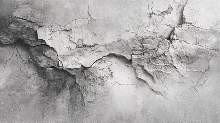 Obraz premium Textured Background of Cracked Concrete Wall with a Gray Color Palette Showing Signs of Weathering and Aging Creating an Artistic and Industrial Feel for Creative Projects