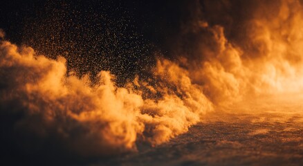 Dark abstract noise texture, orange black grainy background, poster banner black backdrop design