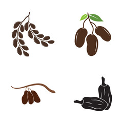 Date fruits logo icon illustration
