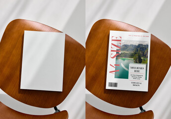 Mockup Of A4 Magazine With Customizable Cover
