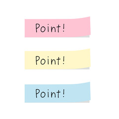 Point!の文字入りの付箋3色セット
