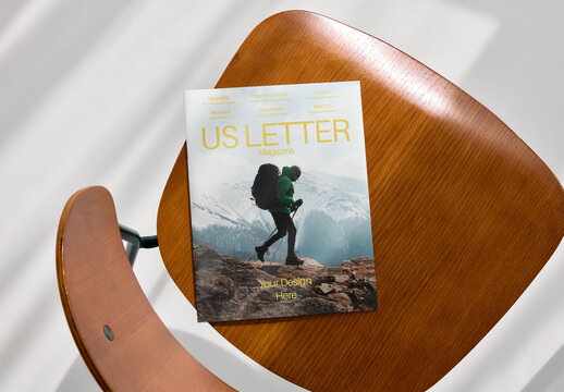 Mockup Of Customizable Us Letter Magazine Cover