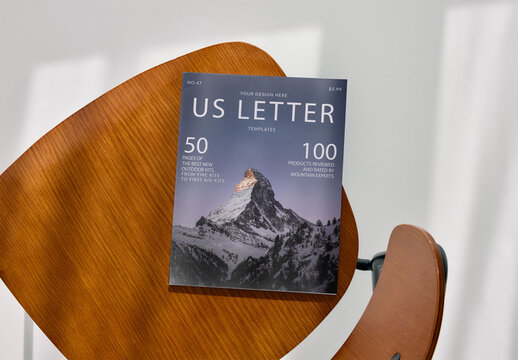 Mockup Of Closed Us Letter Magazine Cover