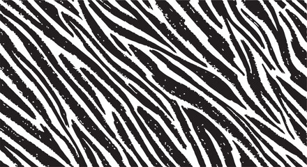 Zebra print, animal skin, tiger stripes, abstract pattern, line background, fabric. Vintage, retro 80s, 90s. Amazing hand drawn vector  © crea8ive