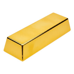 A single gold bar resting on a white background.