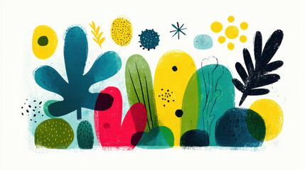 Bold Abstract Organic Shapes Graphic Design Illustration