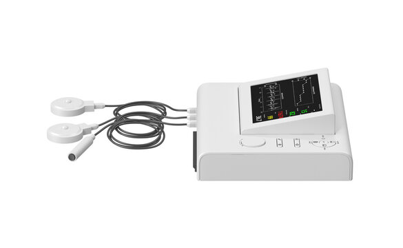 Fetal Monitor with Transducers Isometric View 3D Render