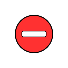 No Entry Red Circle Icon &ndash; Stop Sign, Do Not Enter, Prohibited Access, and Restricted Area Symbol for UI/UX Design