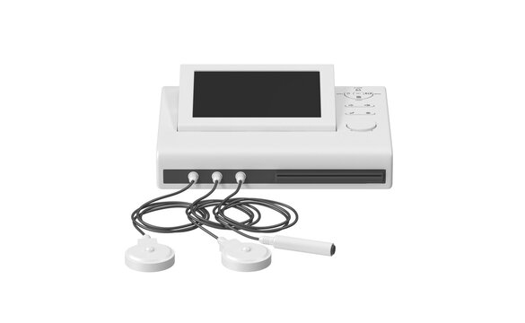 Fetal Monitor Blank Screen Front View 3D Render