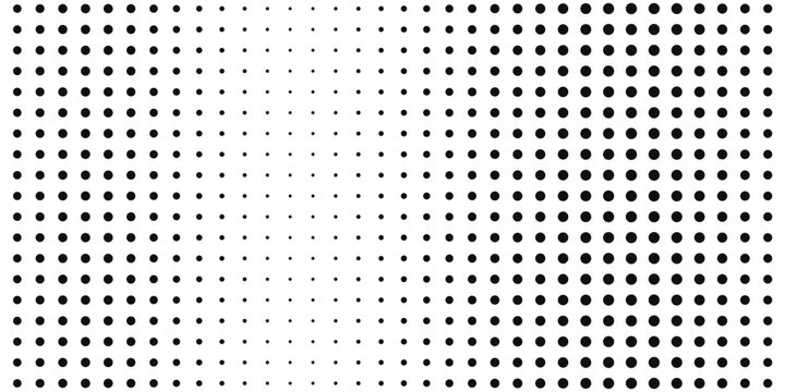 Dot grid pattern. Abstract halftone black dotted background, vintage retro filter vector