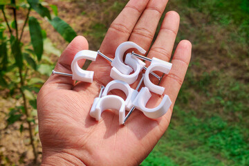Electric cable clips or Plastic nail cable clip