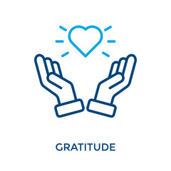 Obraz premium Gratitude Icon Outline Color Style. Vector Illustration For Graphic Design