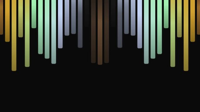 4K Audio equalizer bars music visualizer on black background