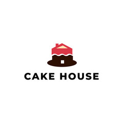 Fototapeta premium House Shaped Cake Bakery Logo