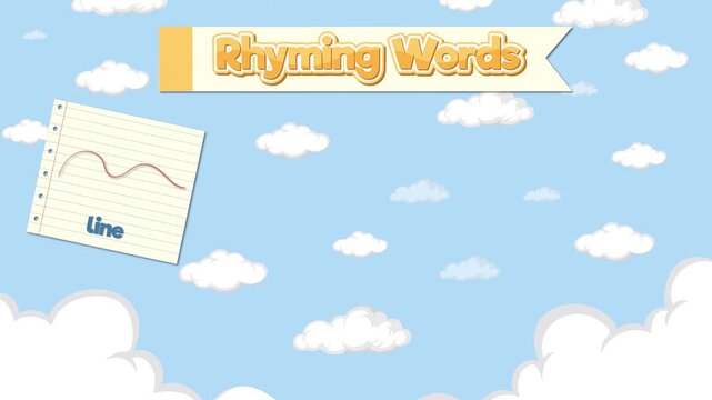 Educational Rhyming Words Animation with Line Pine Mine and Spine