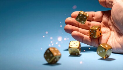 Throwing Gold Dice for Luck and Chance