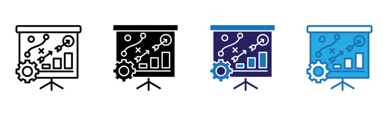 Strategy Icon Multi Style Vector Illustration