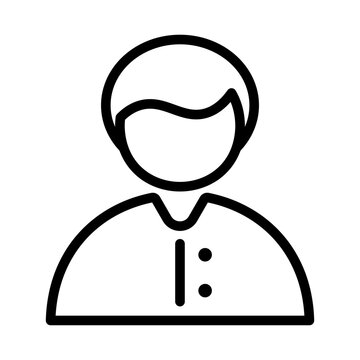 Line icon of a male server or waiter in a professional uniform
