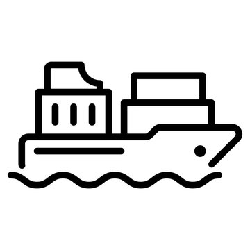 Cargo ship carrying containers on water for international maritime trade and freight transport
