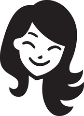 Elegant woman portrait in black and white illustration