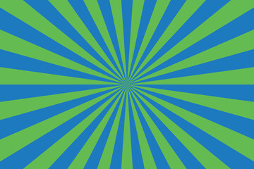 Classic lime green and blue radial sunburst pattern featuring radiating stripes from a central point