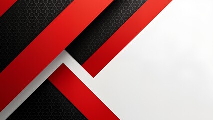 Red and black geometric design with hexagonal pattern
