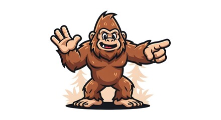 Fototapeta premium Bigfoot sticker illustration on white background