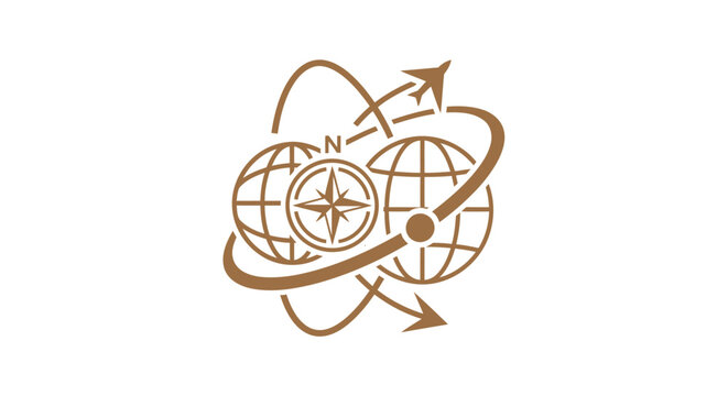 Global Navigation and Travel Compass Symbol.