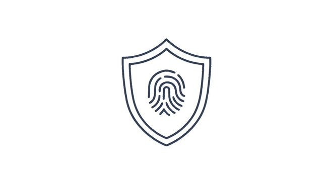 Fingerprint Shield Icon Representing Security and Identity Protection.