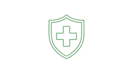 Obraz premium Health Shield Icon Represents Medical Protection And Safety.