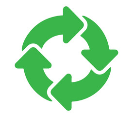 Obraz premium A green recycling symbol on a white background representing eco-friendliness
