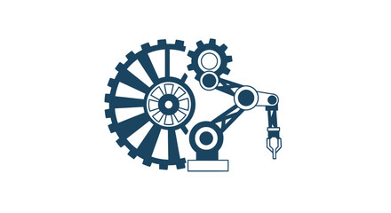 Obraz premium Industrial Robotic Arm with Gears and Machinery.