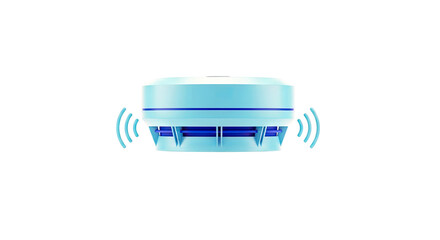 Blue and Purple Smoke Detector with Signal Waves