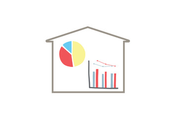 家庭の光熱費の使用状況をグラフで表しているイメージイラスト