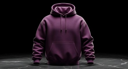 Elegant Purple Hoodie on Dark Background - Stylish Apparel for Comfort and Fashion.