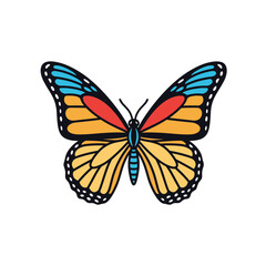 Obraz premium Colorful Monarch Butterfly Illustration Isolated on White Background.