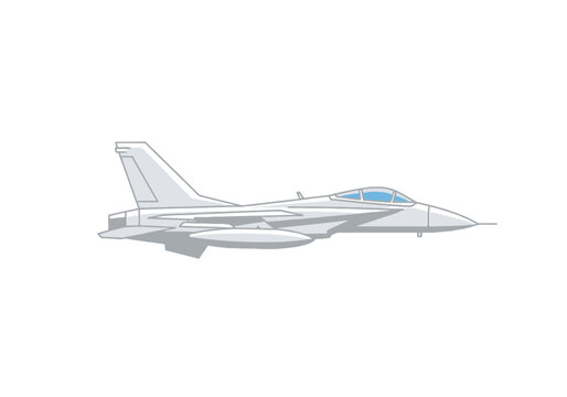 Modern Jet Fighter Aircraft Side View Isolated White Background Military Aviation Transportation Concept